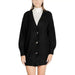 Black knit cardigan with three buttons and long sleeves from Jacqueline De Yong