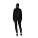 EA7 Women’s Black Knit Jumpsuit with Zip and Mandarin Collar for sporty elegance