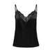 Black lace trim V-neck top urban city style clothing on Only Women Undershirt