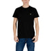 Black Lacoste Men Short Round Neck T-Shirt displayed on a neutral background