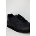 Black leather low-top athletic sneaker by Diadora featuring lace design for men