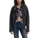 Black leather biker jacket featured in Desigual Women’s Black Blazer with Zip