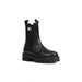 Black leather Chelsea boot with chunky sole and Tommy Hilfiger logo - Women Boots