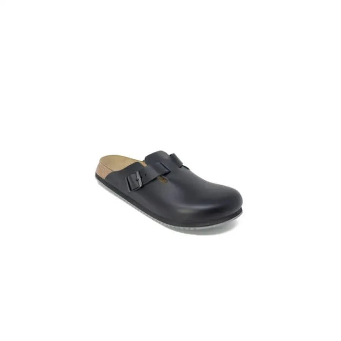 Black leather clog with buckle strap - Birkenstock Women Sandals - Stylish and Comfortable