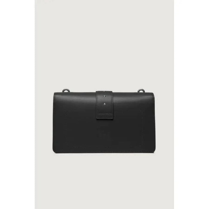 Black leather clutch purse with front flap closure from Pinko Women Bag collection