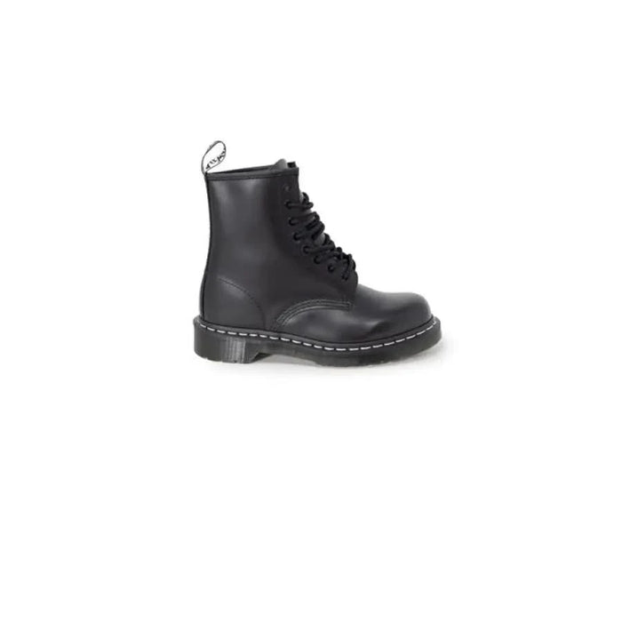 Dr. Martens women’s black leather combat boot with chunky sole and laces