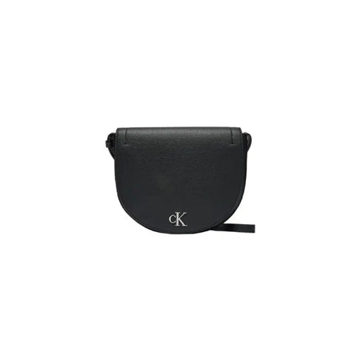 Black leather crossbody bag with CK logo from Calvin Klein Jeans Women’s collection