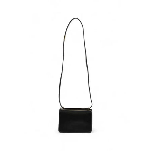 Black leather crossbody bag with long strap from Love Moschino Women Bag collection