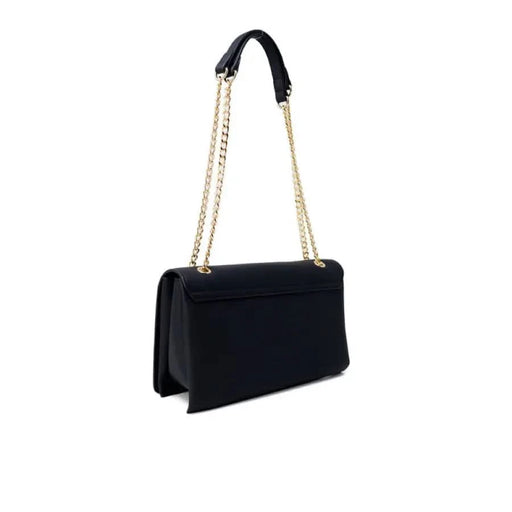 Black leather handbag with gold chain strap from Love Moschino Women’s collection