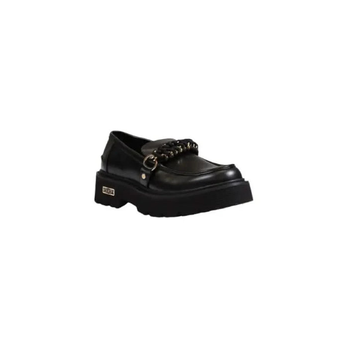 Black leather loafer with chain detail from Cult Women Fall/Winter Collection