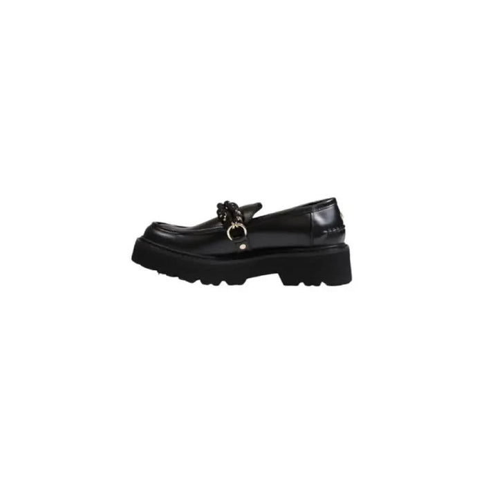 Black leather loafer with chain detail from Cult Women Fall/Winter Collection