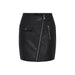 Black leather mini skirt by Only featuring diagonal zipper and pocket detail