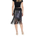 Black leather pencil skirt with fringe hem from Vila Clothes for women