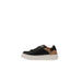 Black leather Alviero Martini Prima Classe women’s sneaker with tan accents