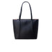 Black leather tote bag with long handles from Armani Exchange Women Bag collection