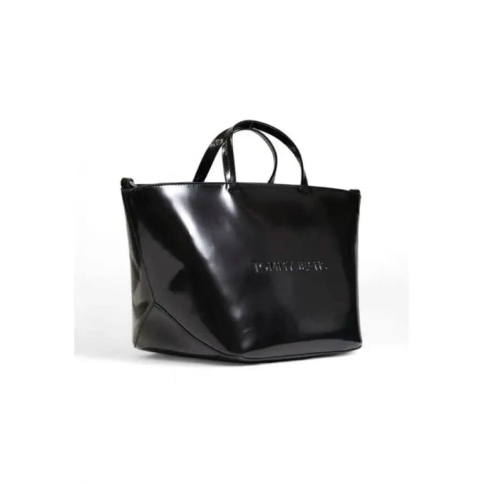 Black leather tote bag with handles from Tommy Hilfiger Women Bag collection