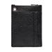 Black leather wallet with textured pattern and zipper closure from Calvin Klein Jeans