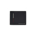 Black leather Tommy Hilfiger men wallet featuring a sleek red and white stripe detail