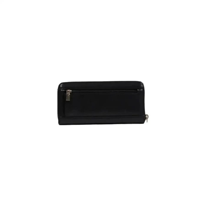 Black leather zip-around wallet with exterior pocket from Guess Women Wallet collection