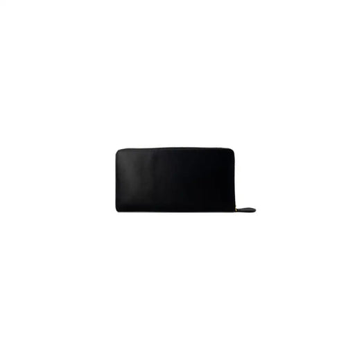 Black leather zip-around wallet from Pinko showcasing a sleek design for women