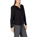 Black long-sleeved blouse with split neckline from Street One Women collection