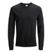 Black long-sleeved crew neck sweater from Jack & Jones Men Knitwear collection