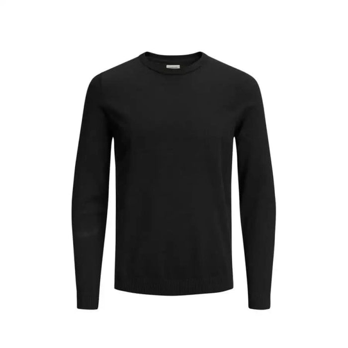 Black long-sleeved crewneck sweater from Jack & Jones Men Knitwear collection