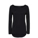 Black long-sleeved sweater with rounded neckline and curved hemline from Only Women Knitwear