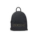 Black Love Moschino backpack featuring metallic logo lettering for women