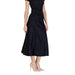 Black midi-length A-line dress with cap sleeves and fitted waist from Ichi Women Skirt