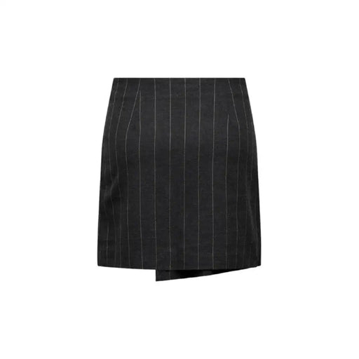 Black pinstriped mini skirt with asymmetrical hem from Only Women Skirt collection