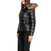 Black puffer jacket with fur-trimmed hood and quilted design by Blauer Women Jacket