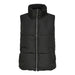 Black puffer vest with full-length zipper and high collar from Jacqueline De Yong