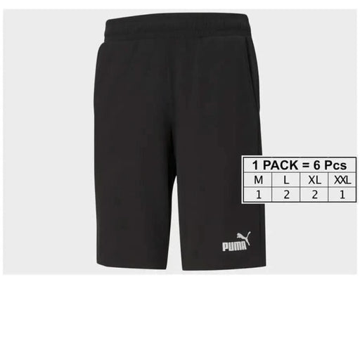 Puma Men Shorts Black Puma athletic shorts with elastic waistband and logo