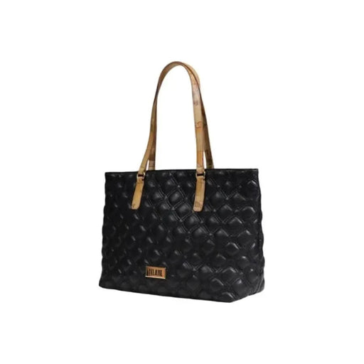 Black quilted handbag with tan leather handles from Alviero Martini Prima Classe