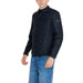 Black quilted Replay Men jacket featuring a high collar and zipper closure