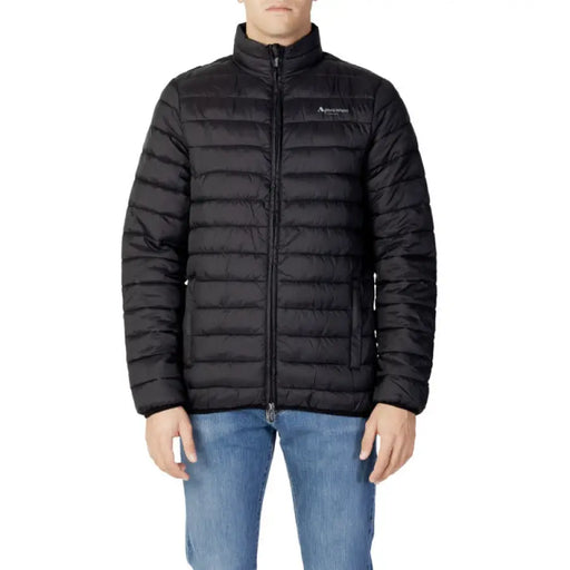 Black quilted puffer jacket with full-length zipper from Aquascutum Men’s collection