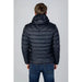 Black quilted puffer jacket with a hood, back view of Napapijri Men Jacket