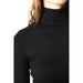 Black ribbed turtleneck sweater from Only Women Knitwear for stylish winter fashion