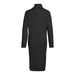 Black ribbed turtleneck sweater dress with long sleeves by Vila Clothes Women Dress