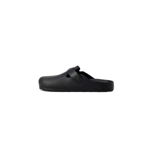 Black rubber slip-on clog sandal with closed toe from Birkenstock Men Slippers