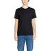 Black short-sleeved Emporio Armani Men T-Shirt worn by a model showcasing style