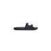 Black slide sandal featuring white logo on strap from Tommy Hilfiger Jeans Men Slippers