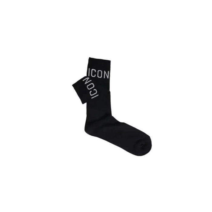 Black Icon Men Underwear sock featuring bold ICON text for stylish comfort