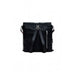 Black square-shaped backpack by Desigual featuring multiple zippers and straps