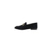 Black suede loafer with gold embellishment from Guess Women’s Leather Moccasin Flats