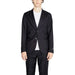 Black suit jacket layered over a white t-shirt from Armani Exchange Men Blazer