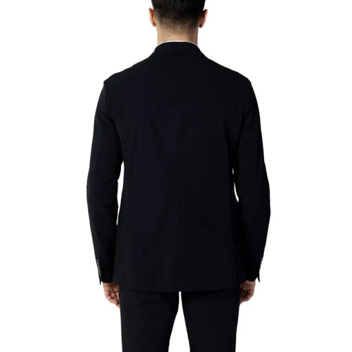 Black suit jacket viewed from the back of Armani Exchange Men Blazer