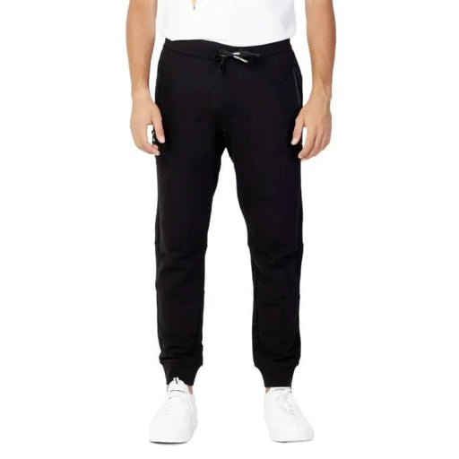 Armani Exchange Men Trousers Black sweatpants with elastic cuffs and drawstring waist