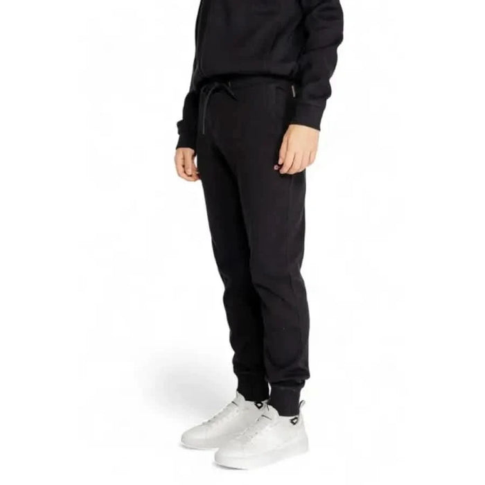 Black elastic cuff sweatpants paired with white sneakers from Napapijri Men Trousers